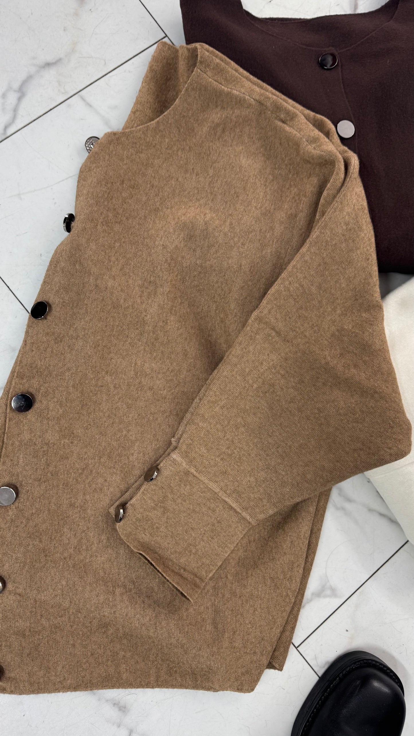 CARDIGAN BOTTONI ARGENTO