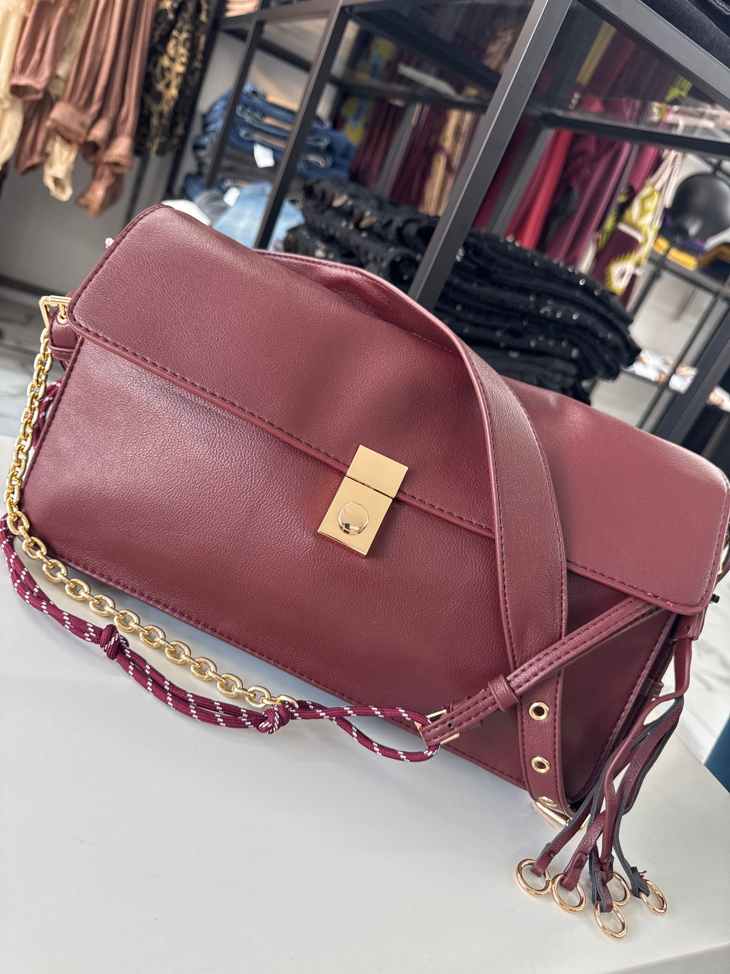 BORSA WENDY nera/bordeaux