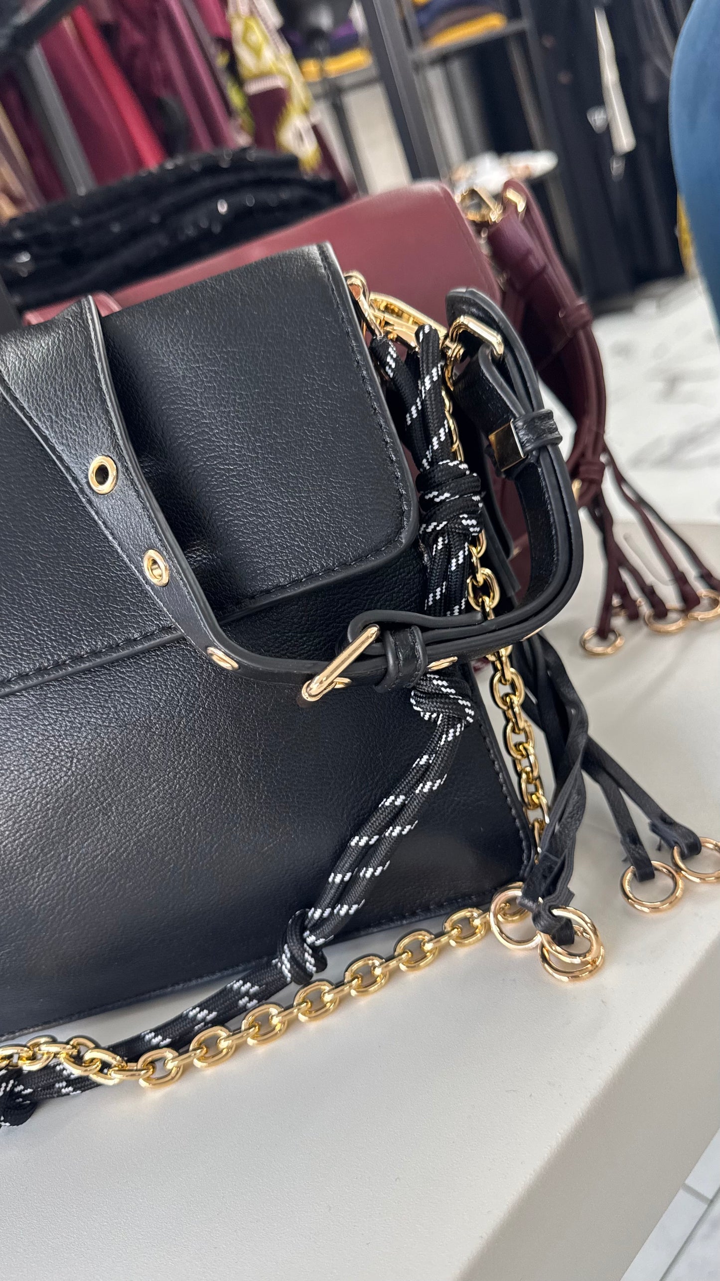 BORSA WENDY nera/bordeaux