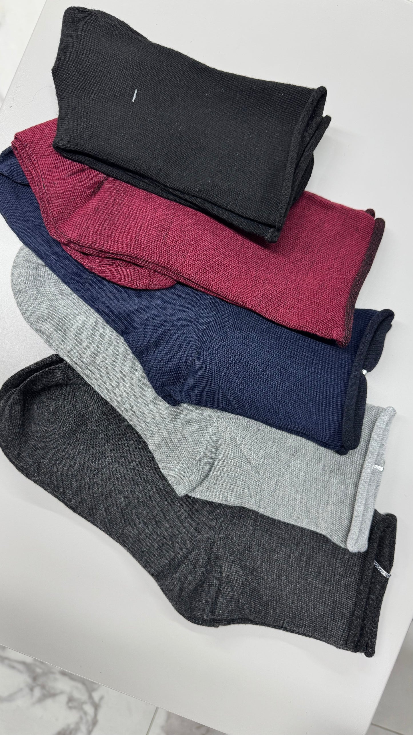 CALZINO BASIC SENZA ELASTICO nero/bordeaux/blu/grigio chiaro/grigio scuro