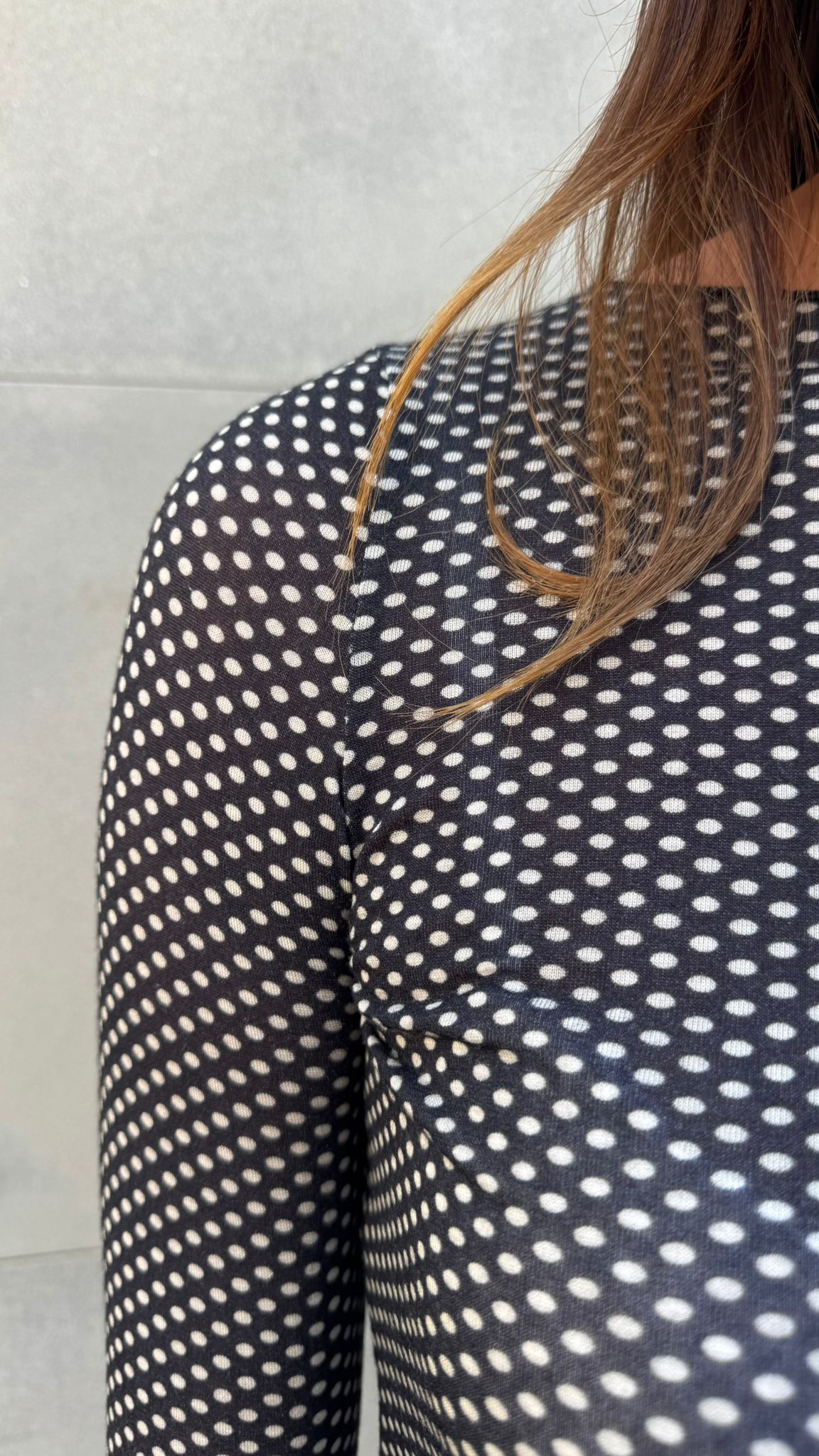MAGLIA MISTO CASHMERE POIS nera/bordeaux