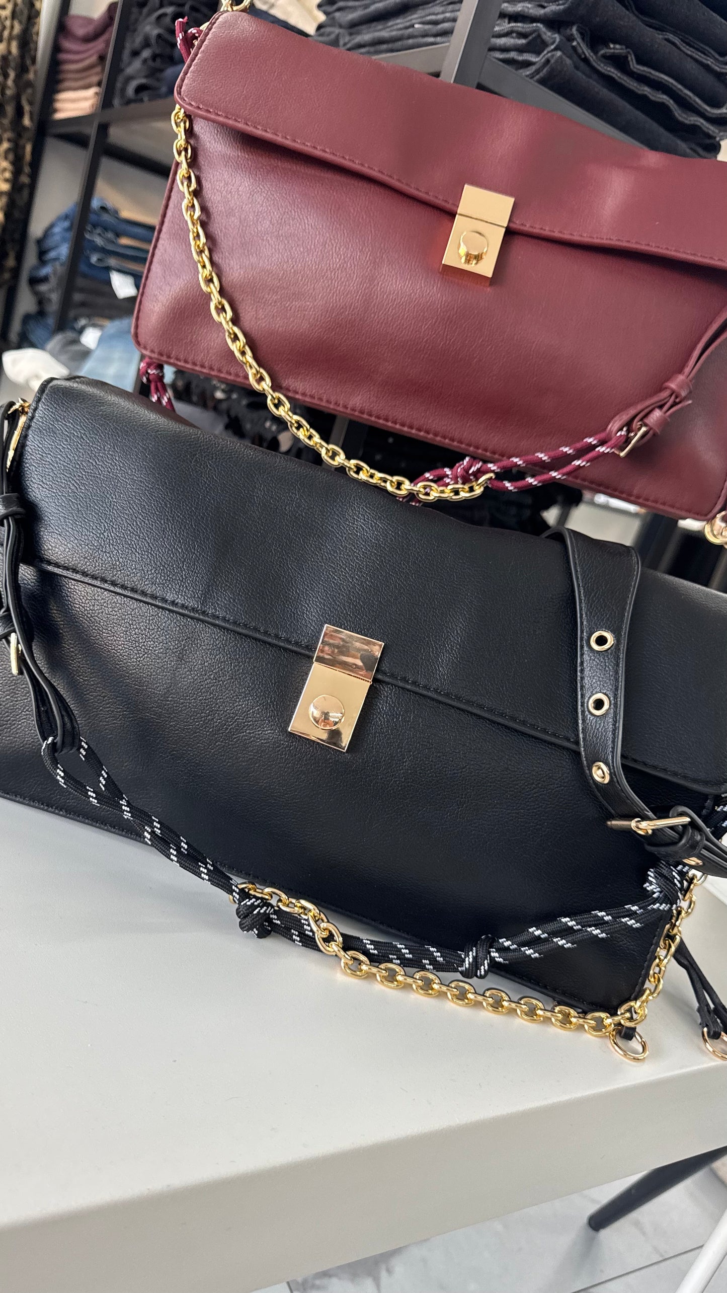 BORSA WENDY nera/bordeaux