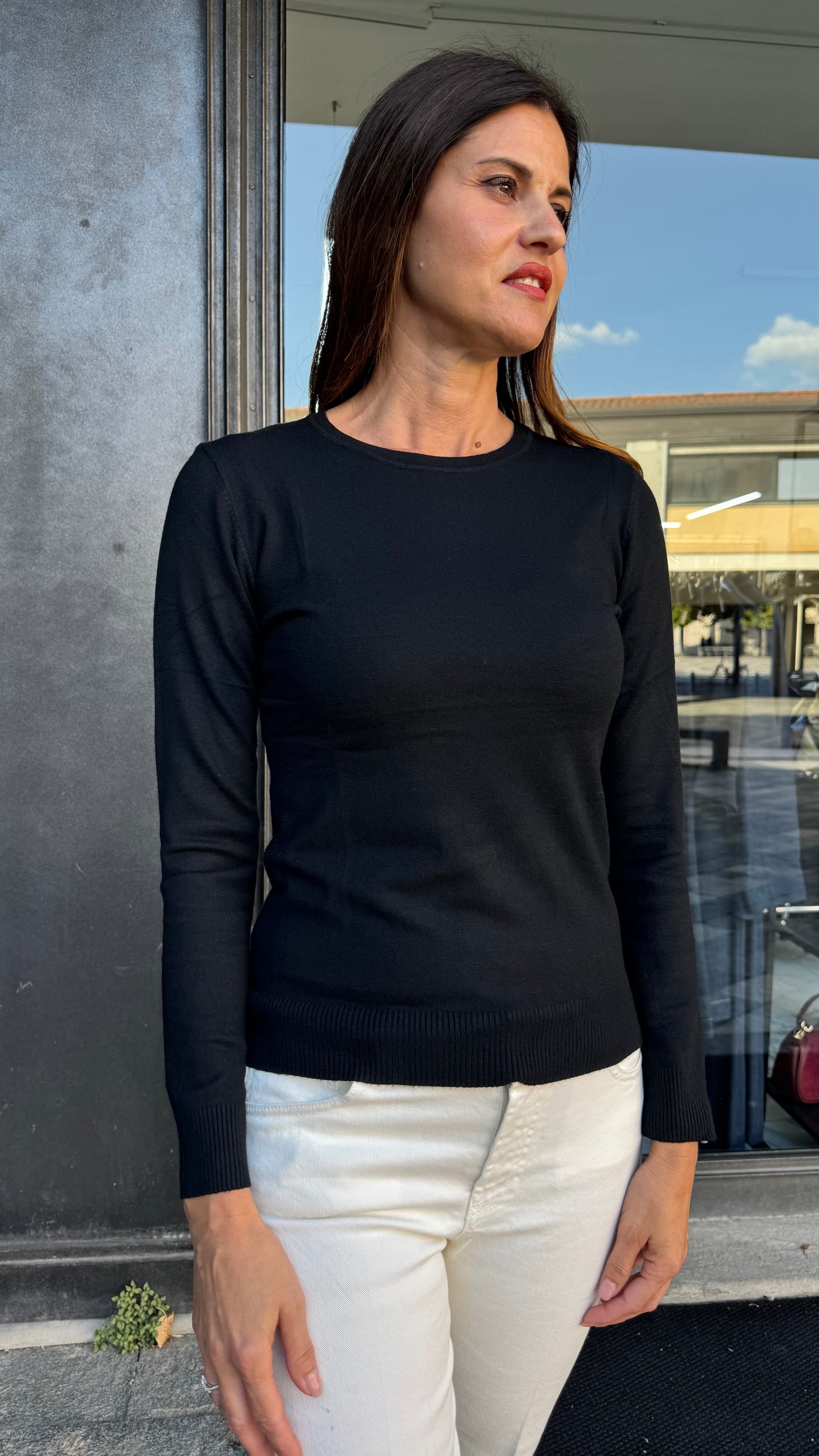MAGLIONCINO GIROCOLLO BASIC nero/bordeaux/blu/sabbia