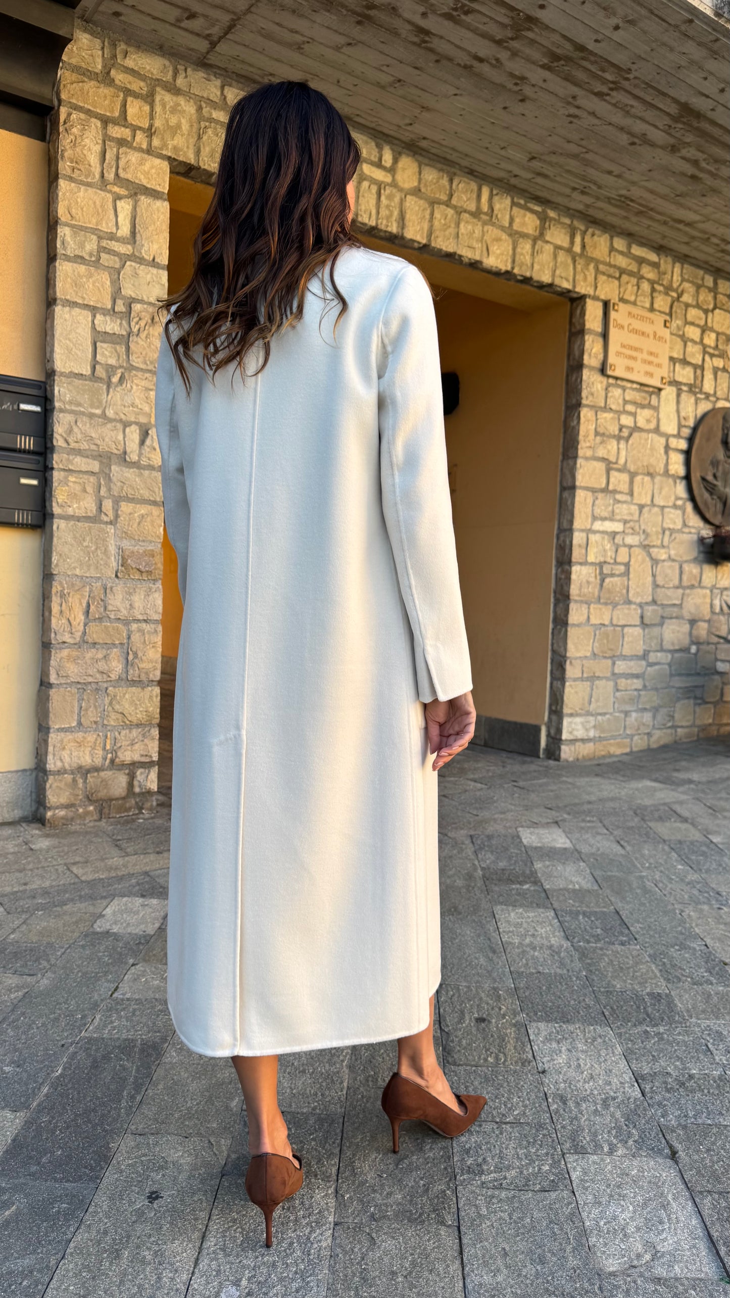 CAPPOTTO HAND MADE LUNGO MONOPETTO PANNA