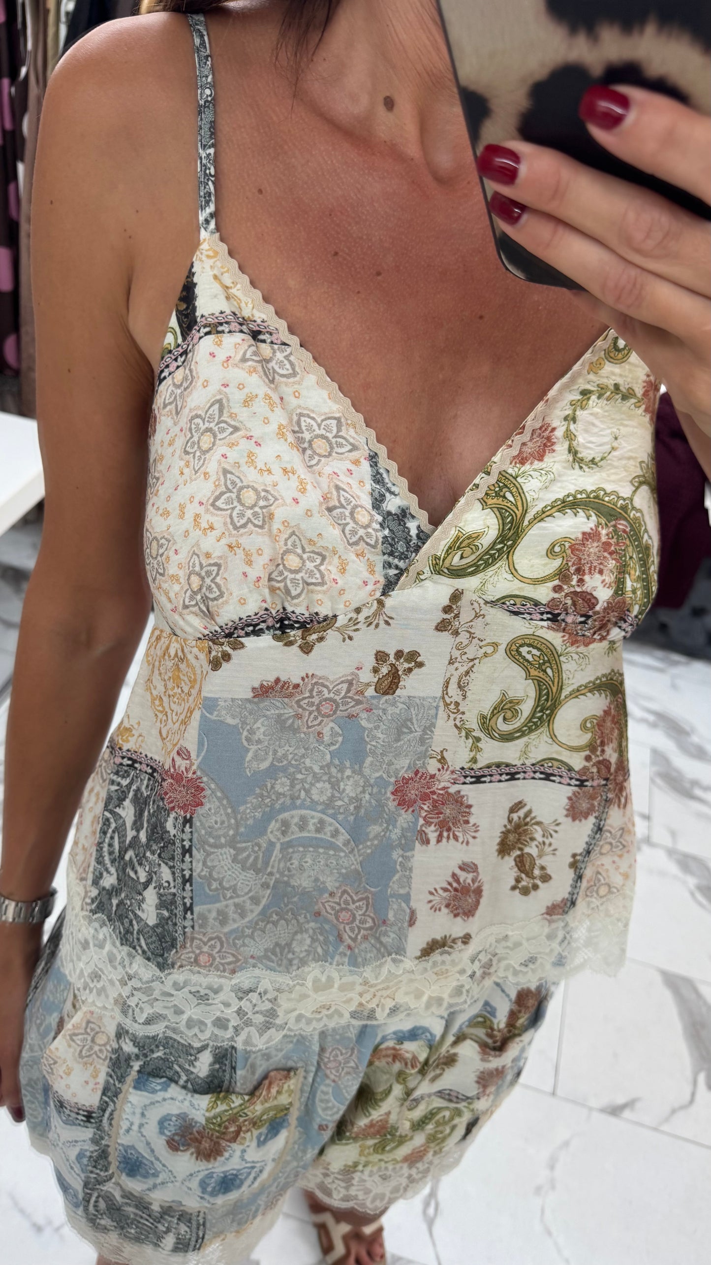 DIXIE COMPLETO ETRO BERMUDA PIZZO CANOTTA