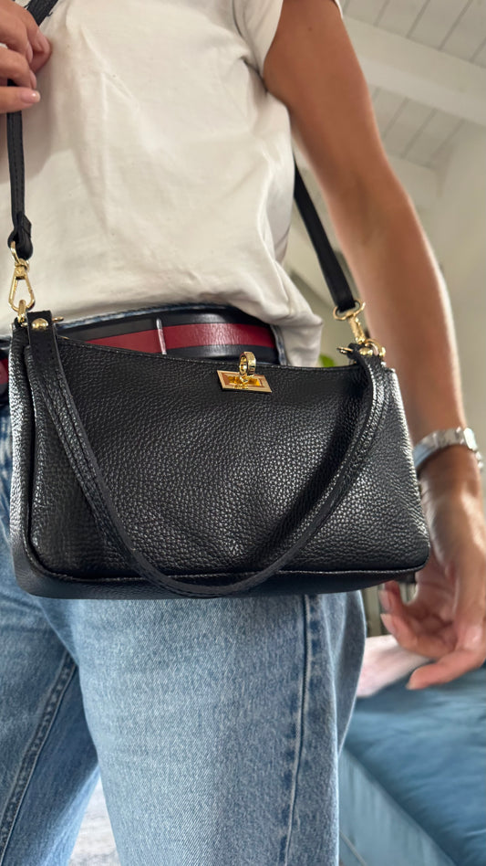 BORSA IN PELLE NERA