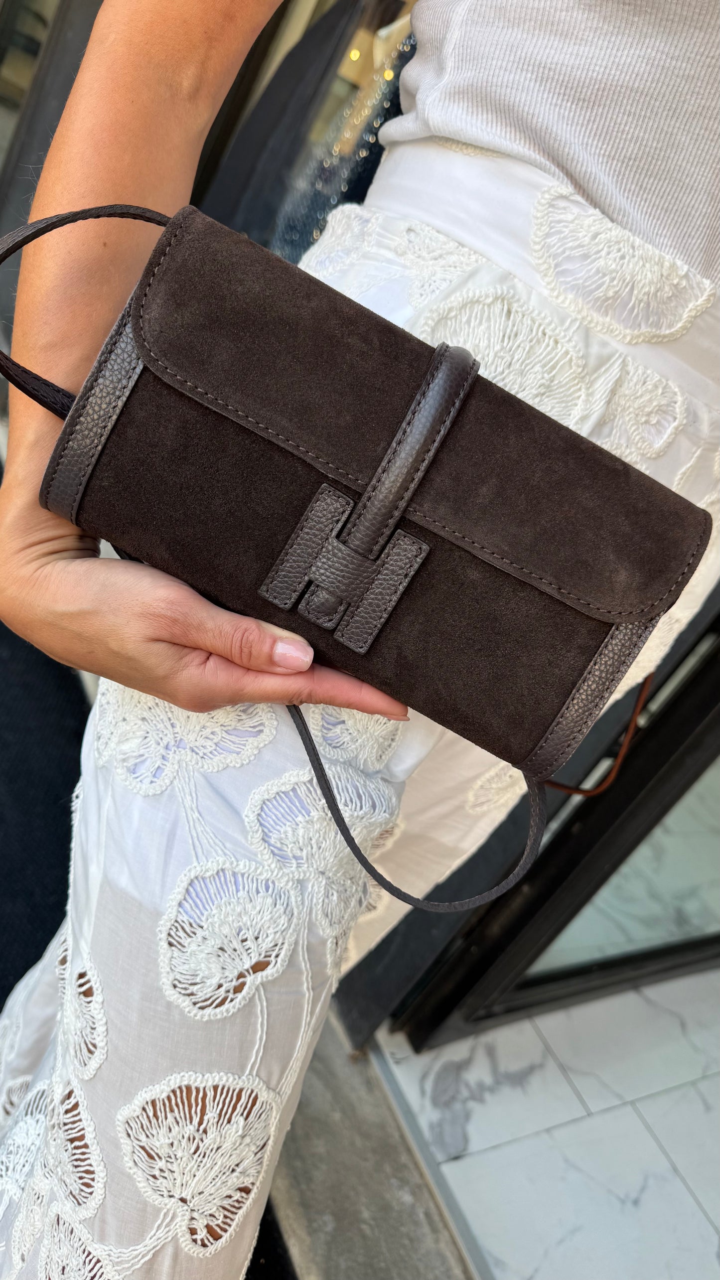 BORSA POCHETTE H bordeaux/nero/cioccolato/cuoio