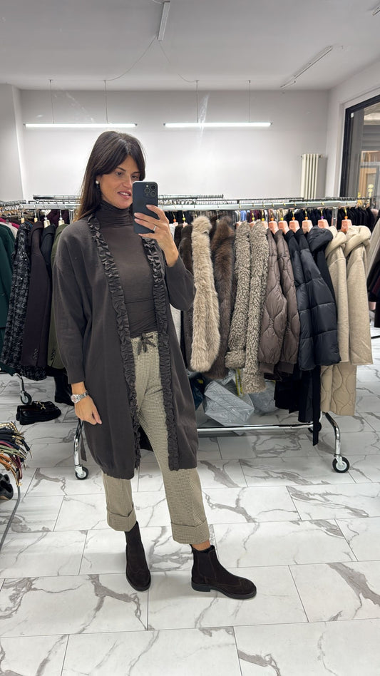 CARDIGAN CON ROUGE nero/cioccolato/caffè/grigio