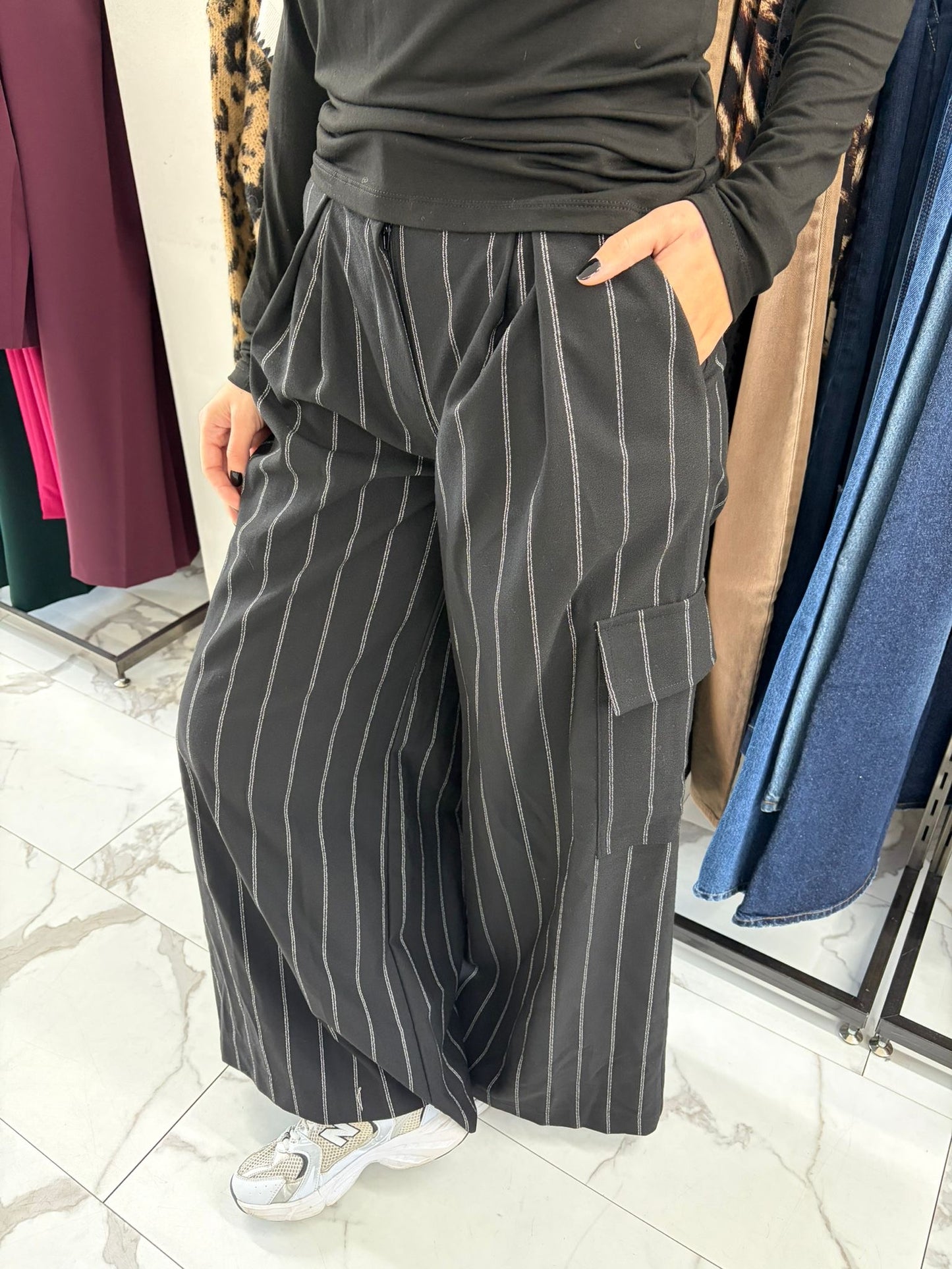 PANTALONE GESSATO CARGO