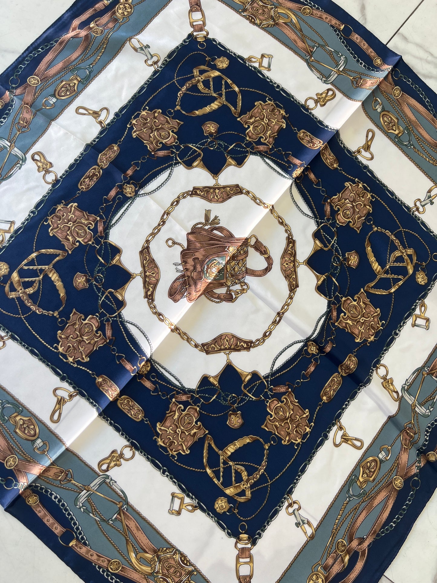 FOULARD HERMES BLU BIANCO