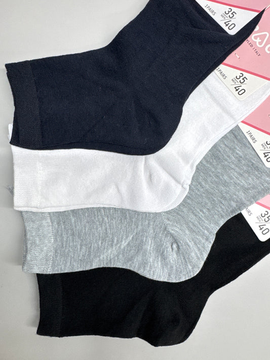 CALZINO BASIC blu/bianco/grigio/nero