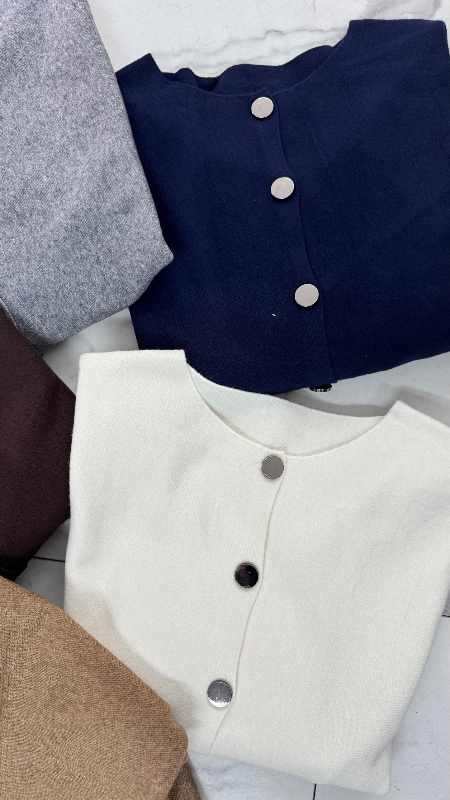 CARDIGAN BOTTONI ARGENTO