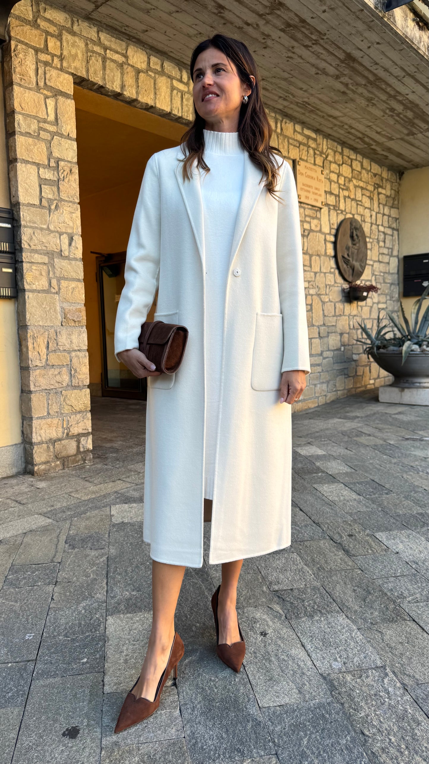 CAPPOTTO HAND MADE LUNGO MONOPETTO PANNA