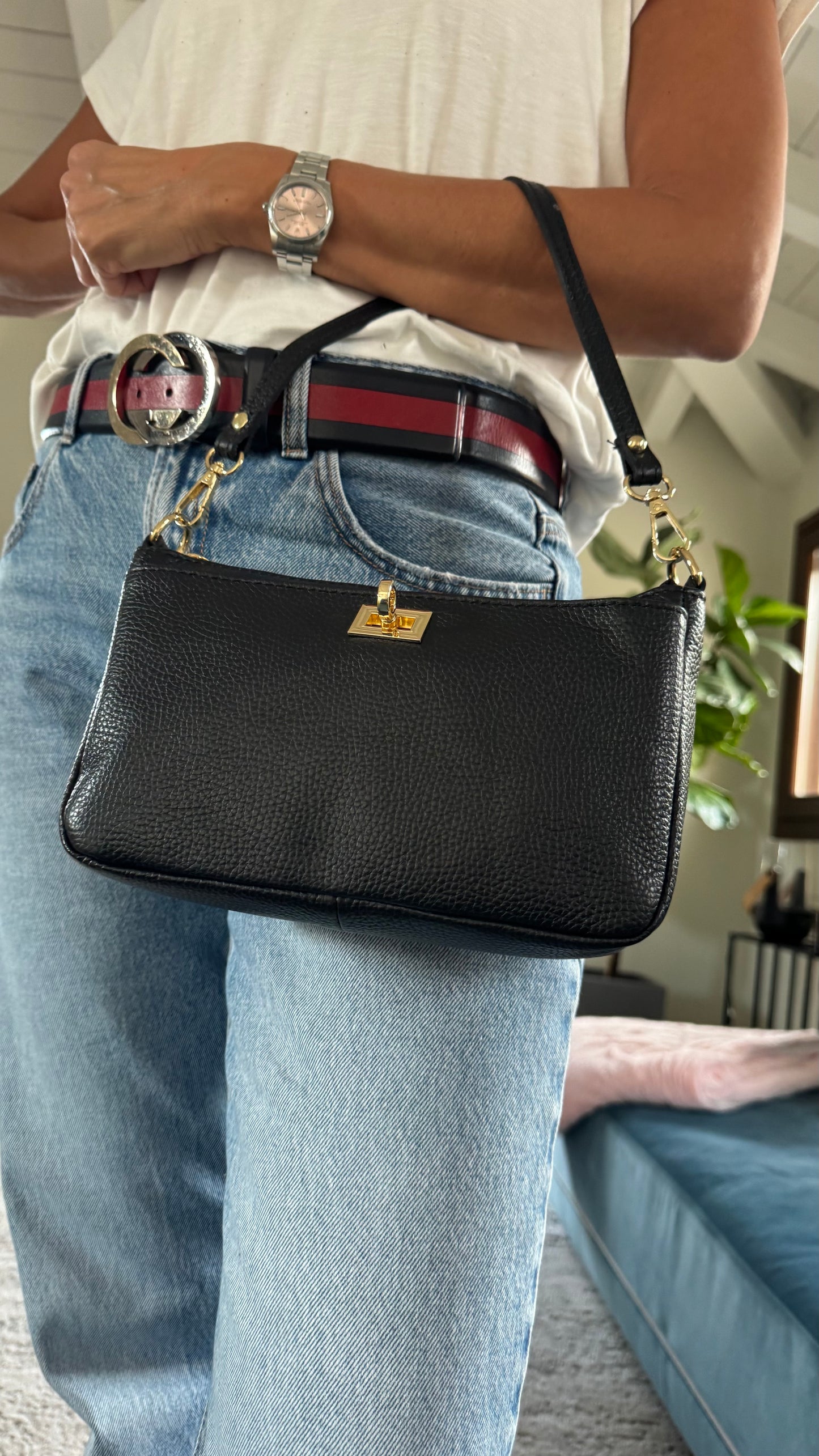 BORSA IN PELLE NERA
