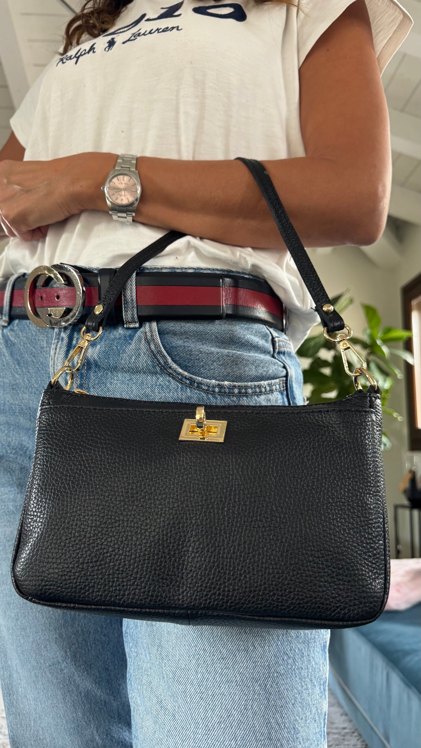 BORSA IN PELLE NERA
