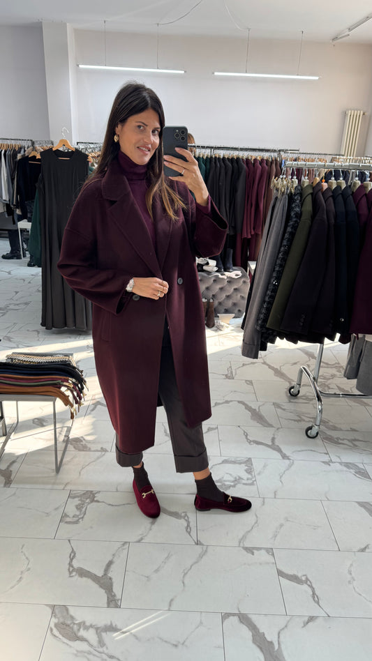 CAPPOTTO OVETTO OVERSIZED BORDEAUX