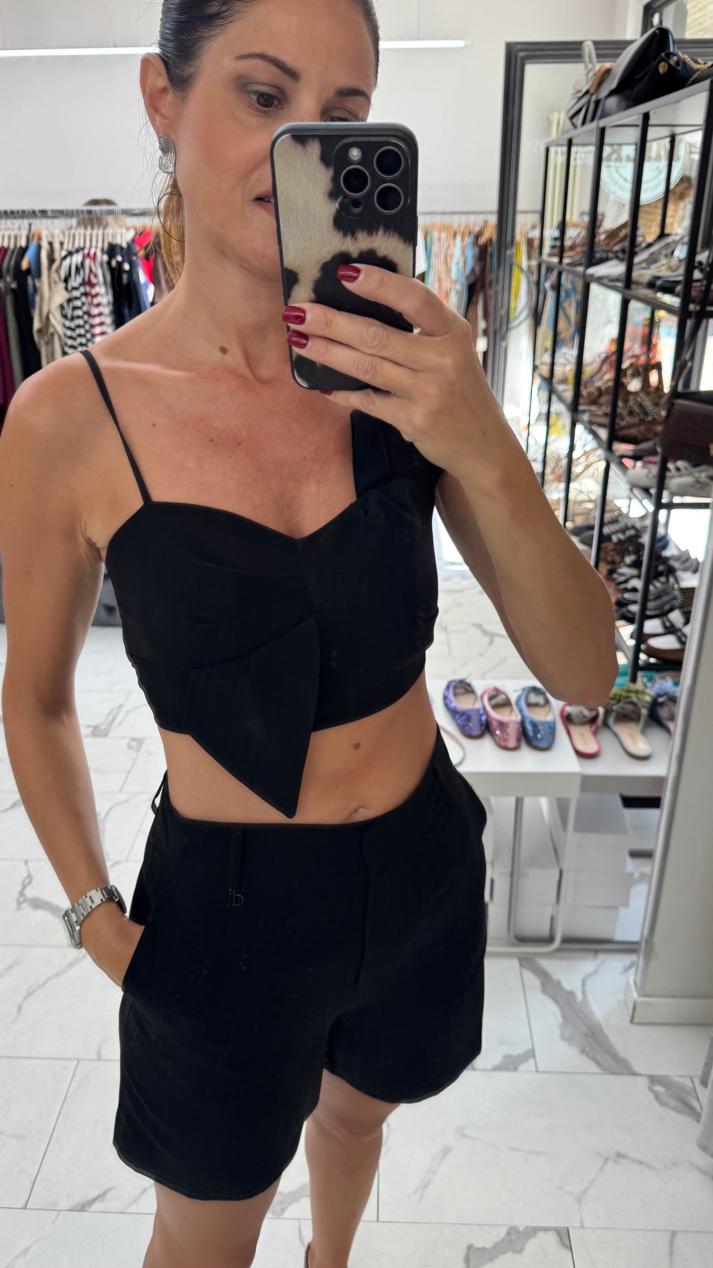 DIXIE COMPLETO BERMUDA E TOP FIOCCO NERO