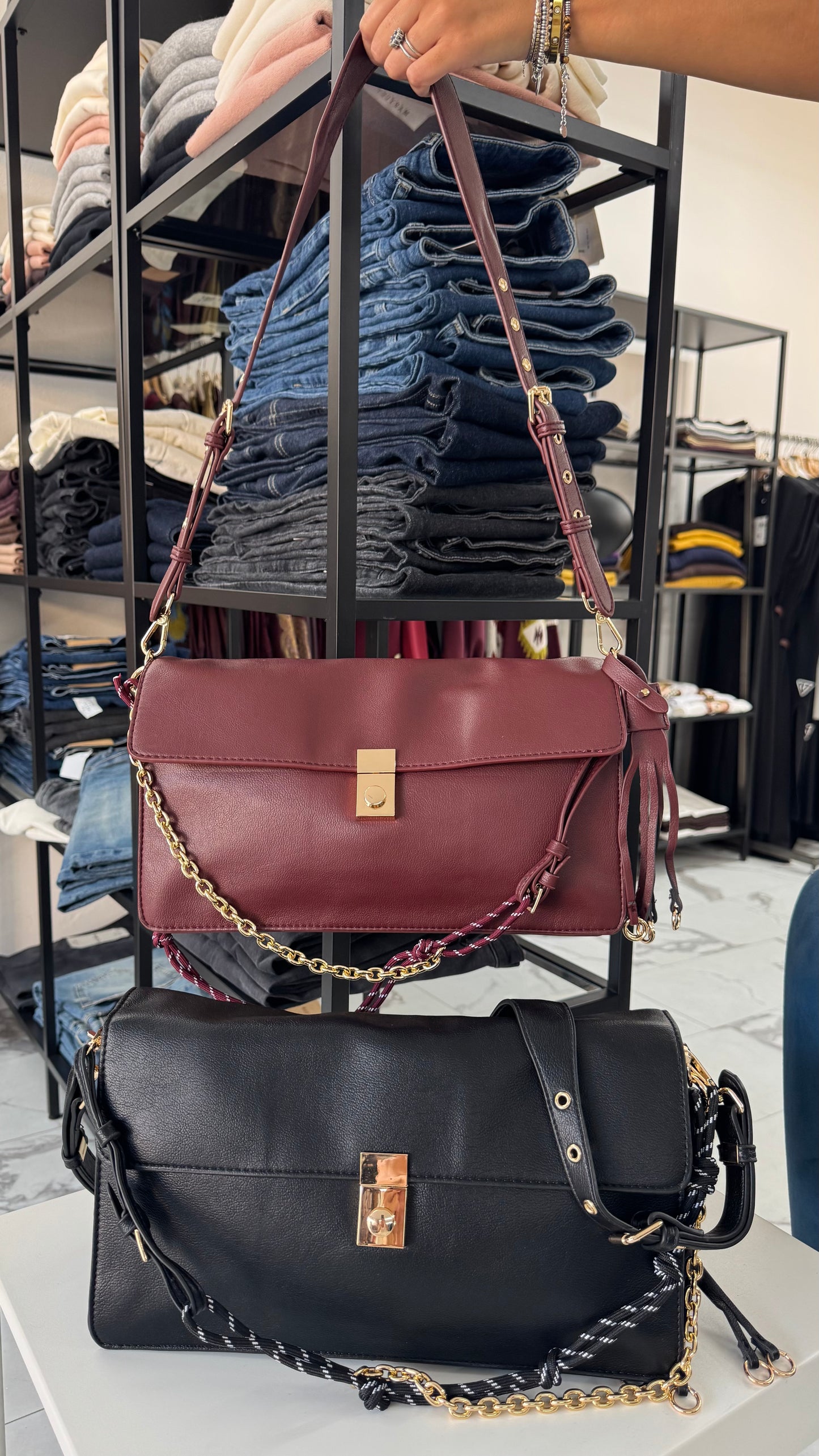 BORSA WENDY nera/bordeaux