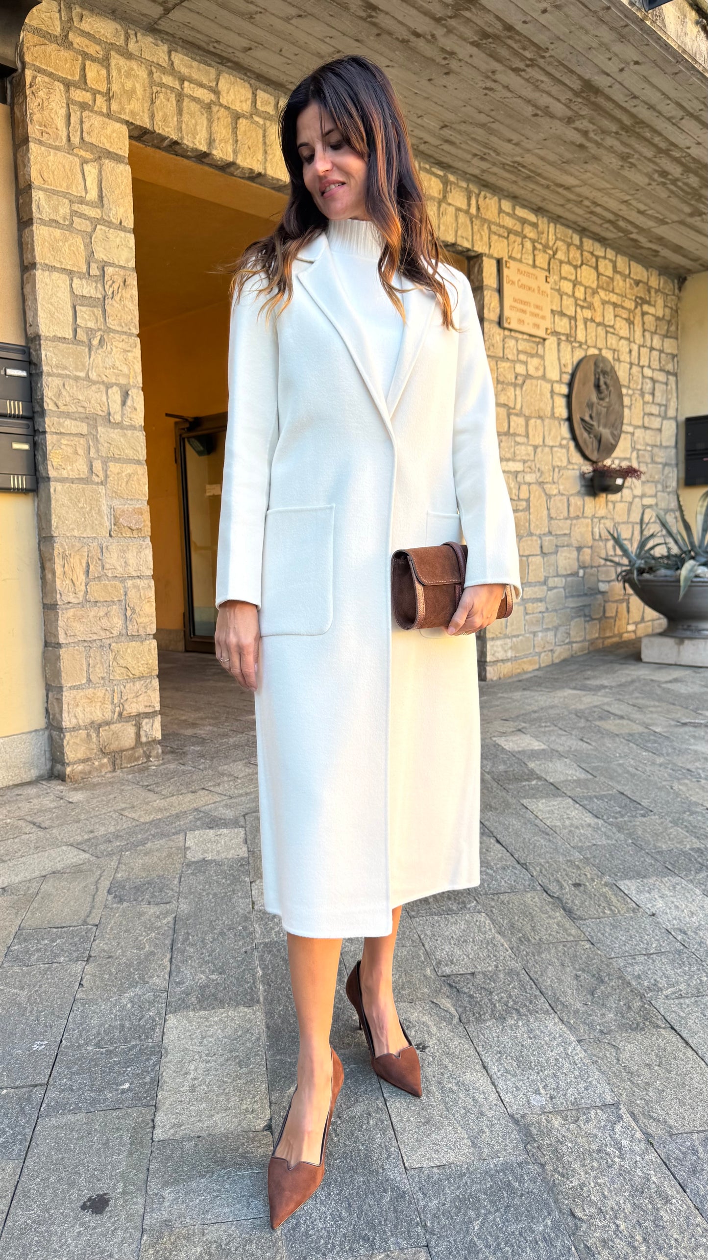 CAPPOTTO HAND MADE LUNGO MONOPETTO PANNA