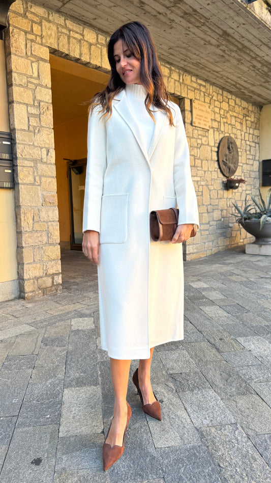 CAPPOTTO HAND MADE LUNGO MONOPETTO PANNA