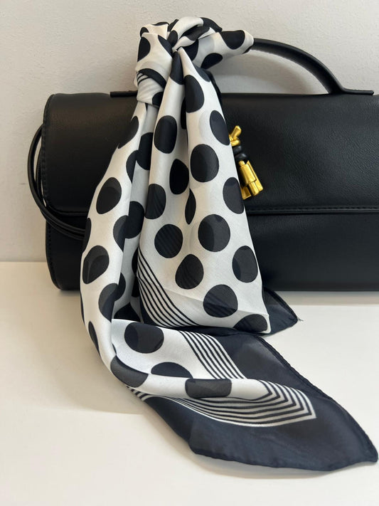 FOULARD POIS NERO E BIANCO