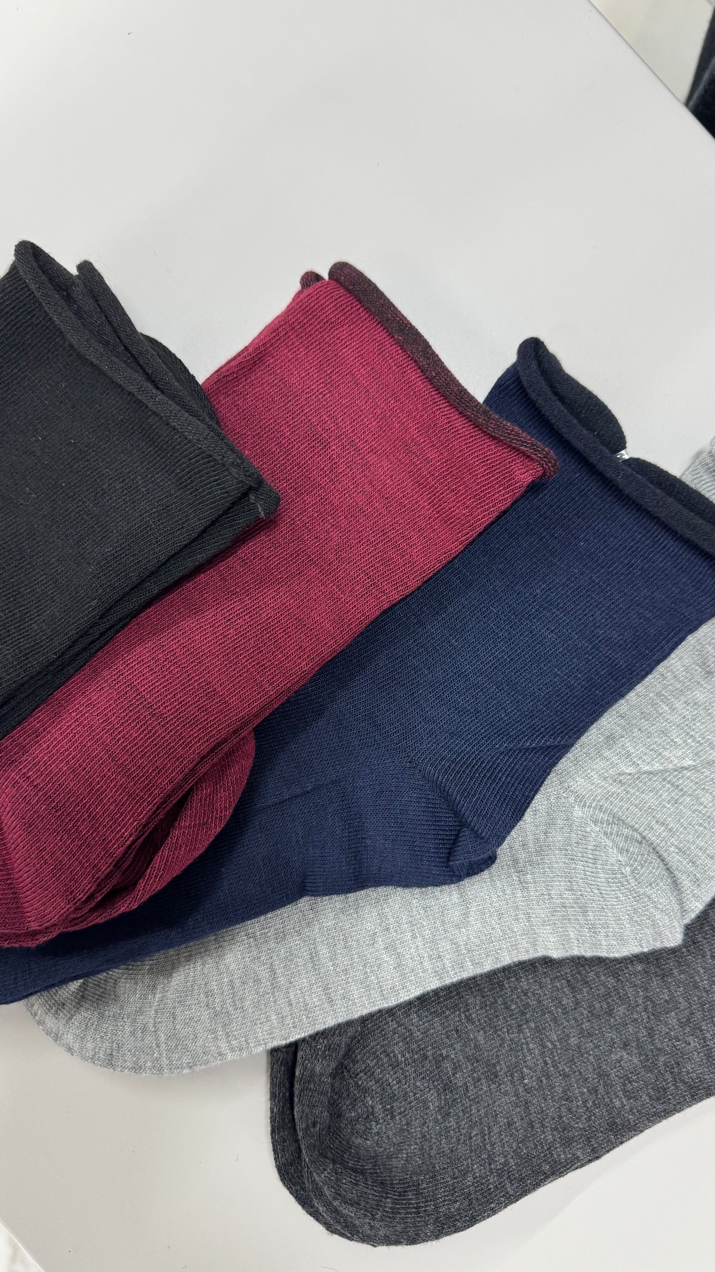 CALZINO BASIC SENZA ELASTICO nero/bordeaux/blu/grigio chiaro/grigio scuro