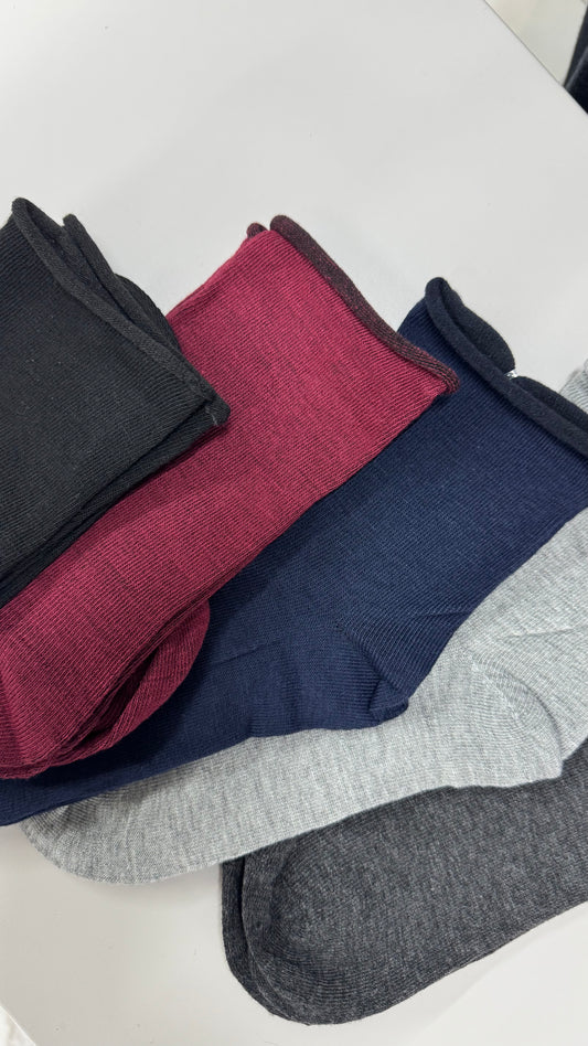 CALZINO BASIC SENZA ELASTICO nero/bordeaux/blu/grigio chiaro/grigio scuro