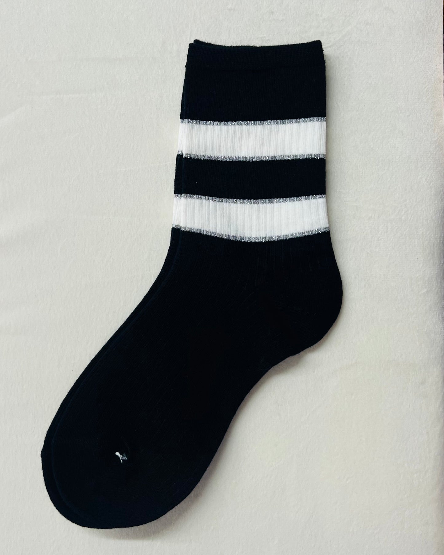 CALZINO RIGA FILO LUREX melanzana/burro/blu/grigio/nero