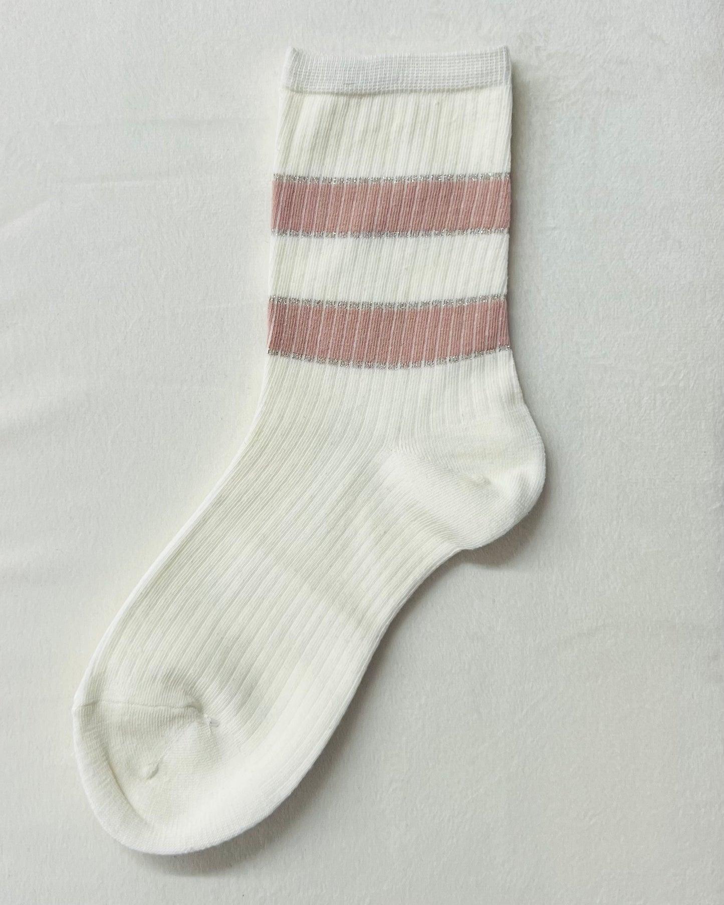 CALZINO RIGA FILO LUREX melanzana/burro/blu/grigio/nero