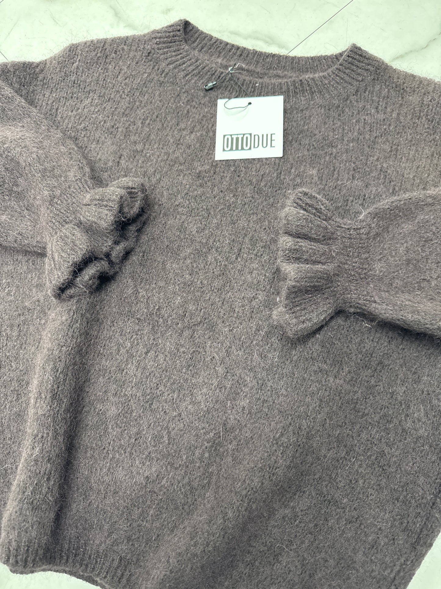 MAGLIONCINO MOHAIR MANICA ROUGE nero/cioccolato/panna/sabbia