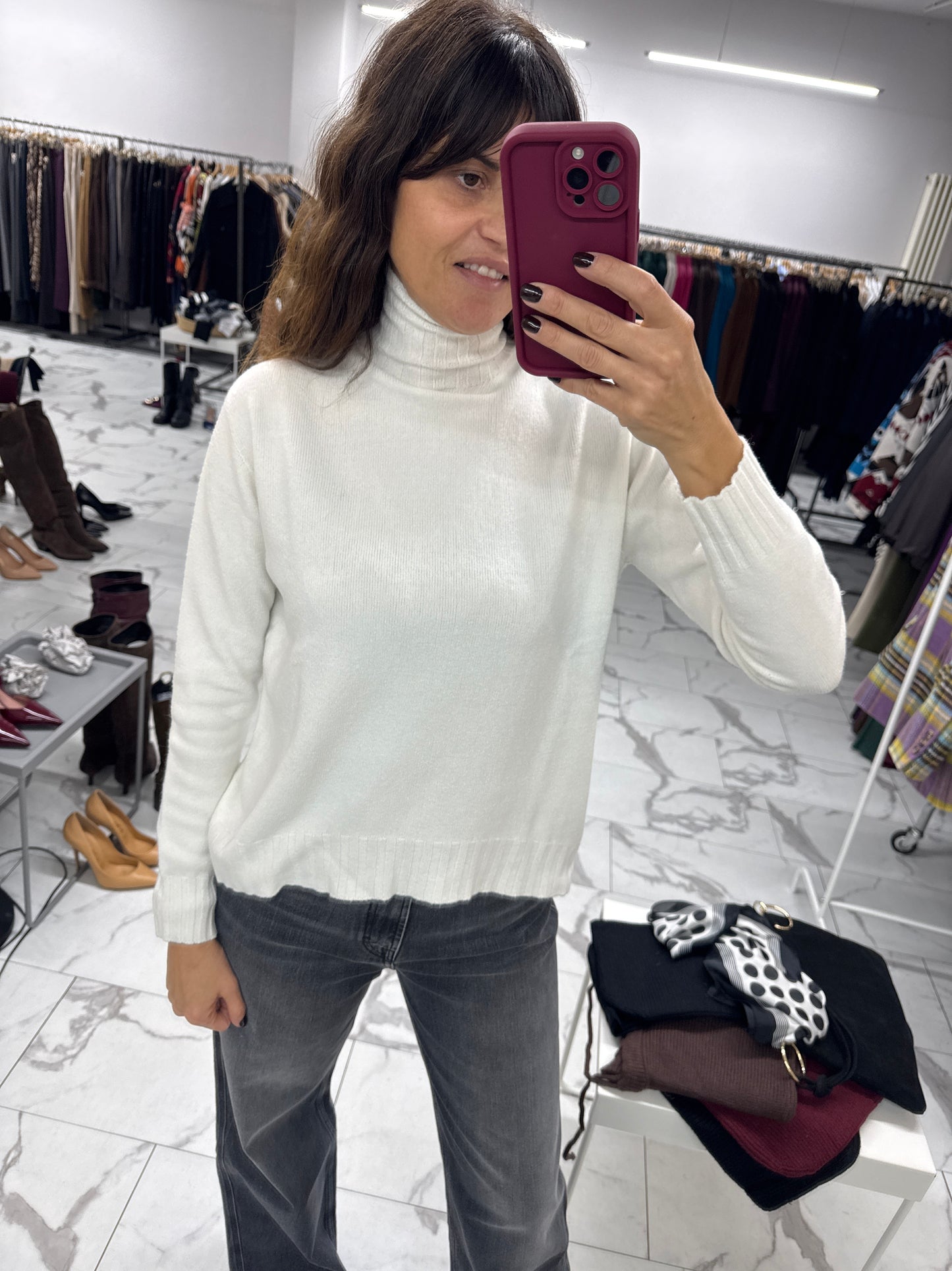 MAGLIONCINO LUPETTO SPACCO BIANCO