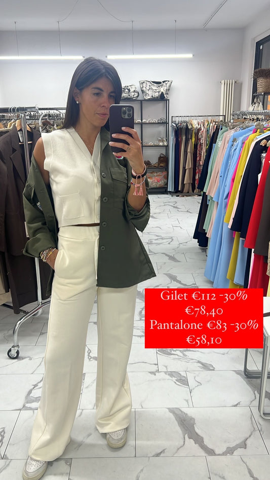 MARYLEY PANTALONE TUTA PALAZZO PANNA MARYLEY