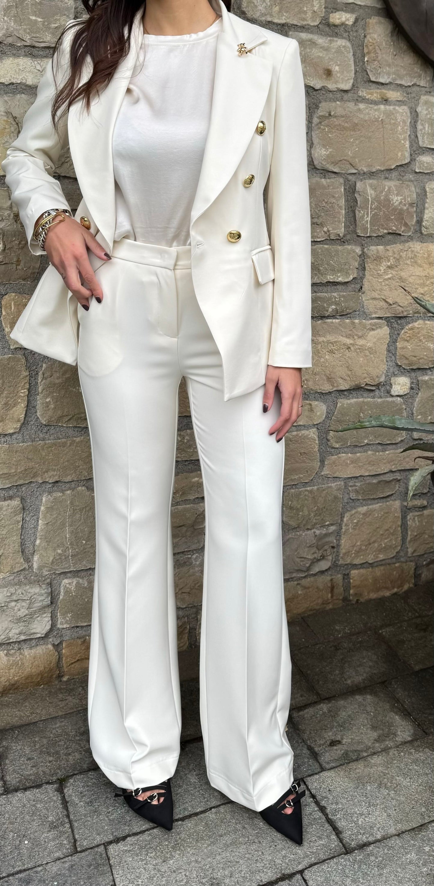 MARYLEY PANTALONE TULIPANO PANNA MARYLEY