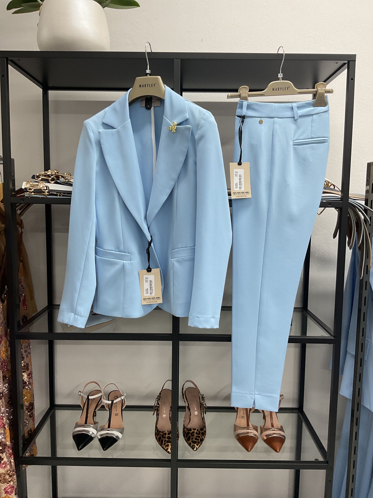 MARYLEY PANTALONE BASIC AZZURRO MARYLEY