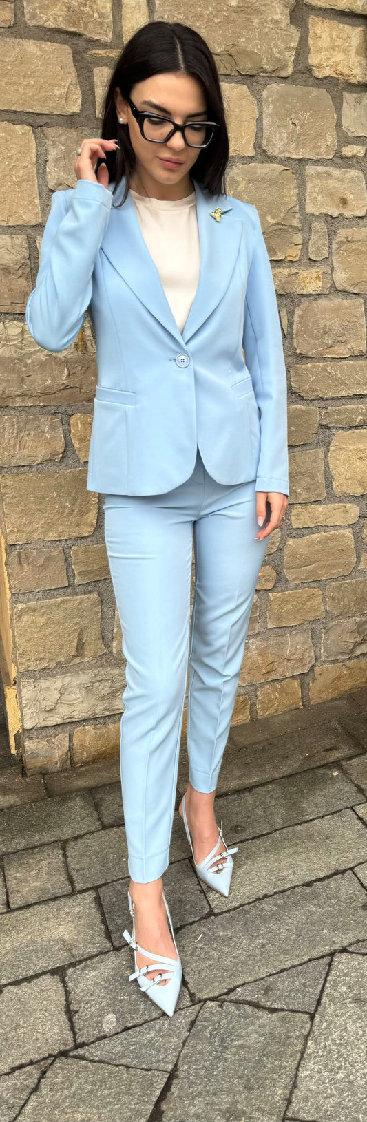 MARYLEY PANTALONE BASIC AZZURRO MARYLEY