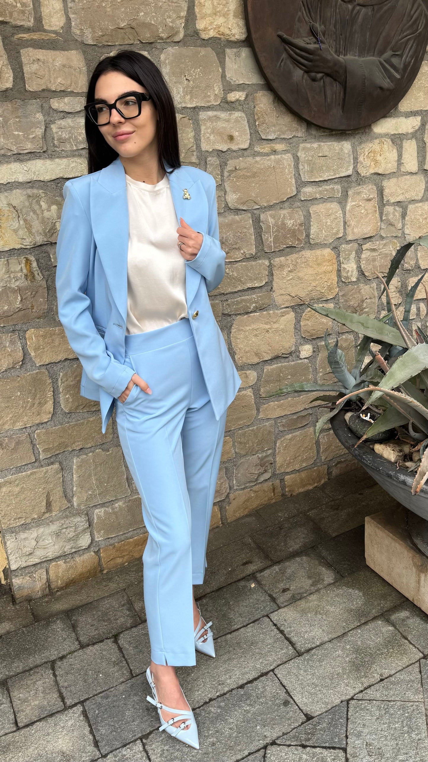 MARYLEY PANTALONE IRIS AZZURRO MARYLEY