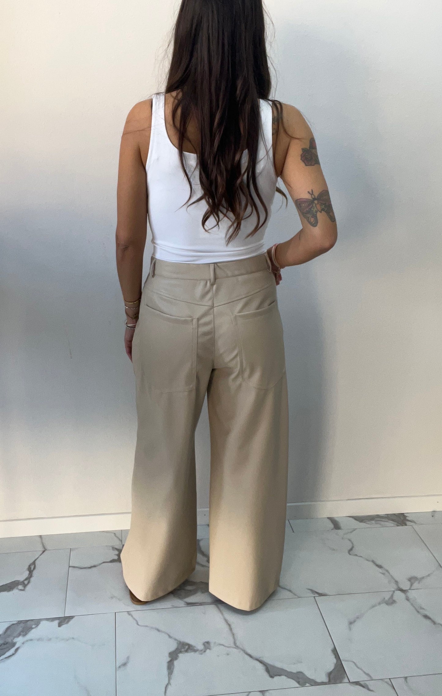 VICOLO PANTALONE PALAZZO ECOPELLE SABBIA
