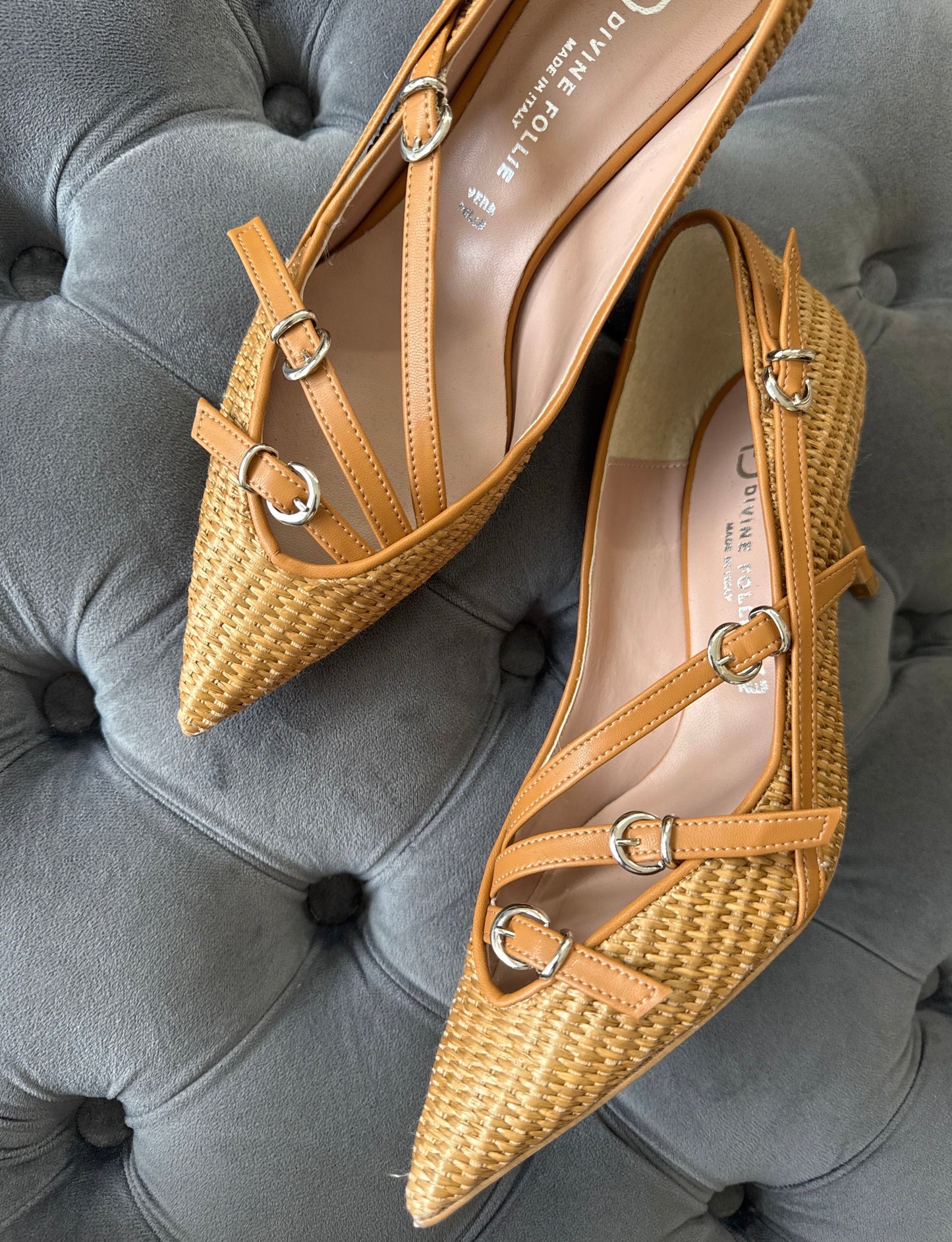 DIVINE FOLLIE DECOLETTE RAFFIA TACCO 8 cm