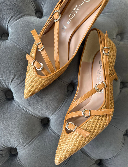 DIVINE FOLLIE DECOLETTE RAFFIA TACCO 8 cm