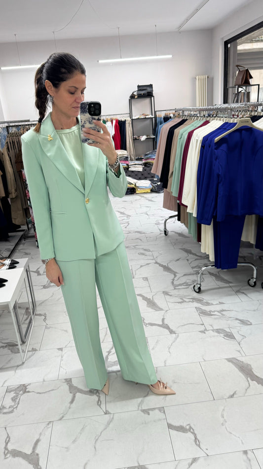 MARYLEY PANTALONE PALAZZO TECNICO MENTA