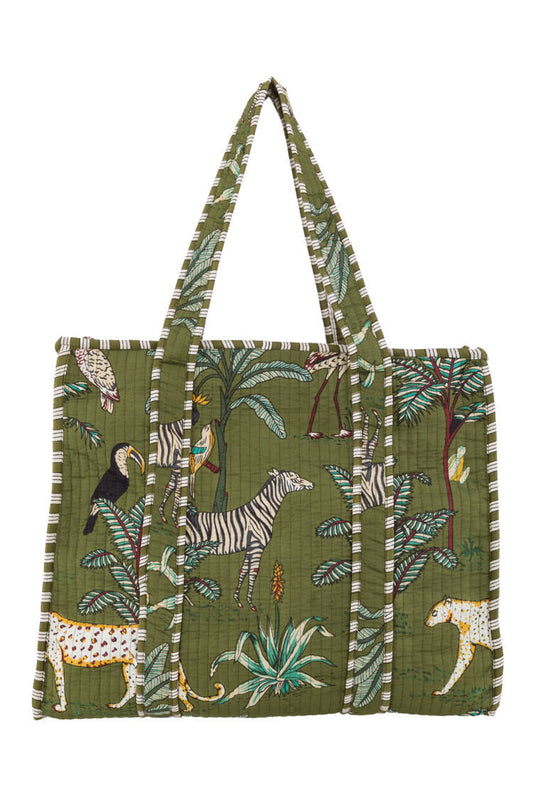 ALEX-MAX BORSA 100% COTONE JUNGLE MILITARE