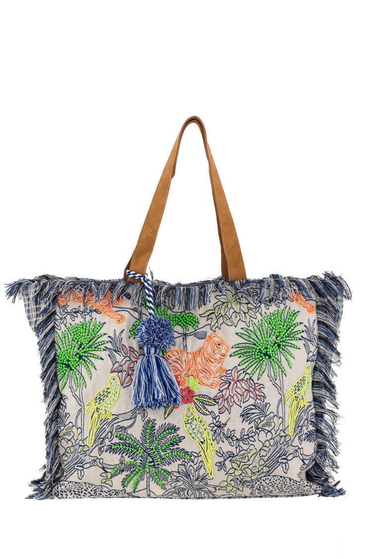 ALEX-MAX BORSONE MICRO PERLINE FLUO BLU