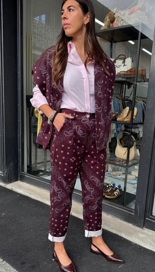 DIXIE MAXI GILET BANDANA BORDEAUX TU