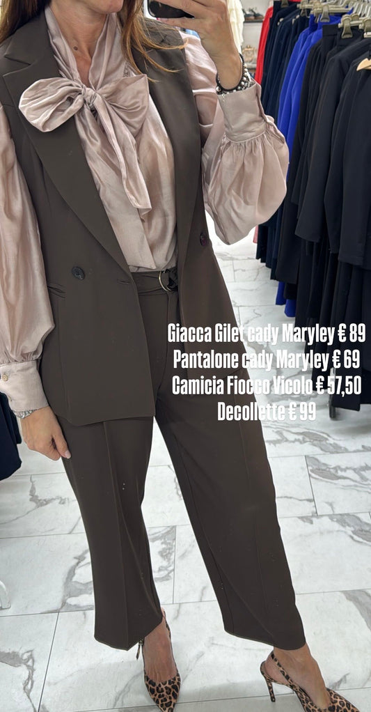 MARYLEY MAXI GILET CADY CIOCCOLATO
