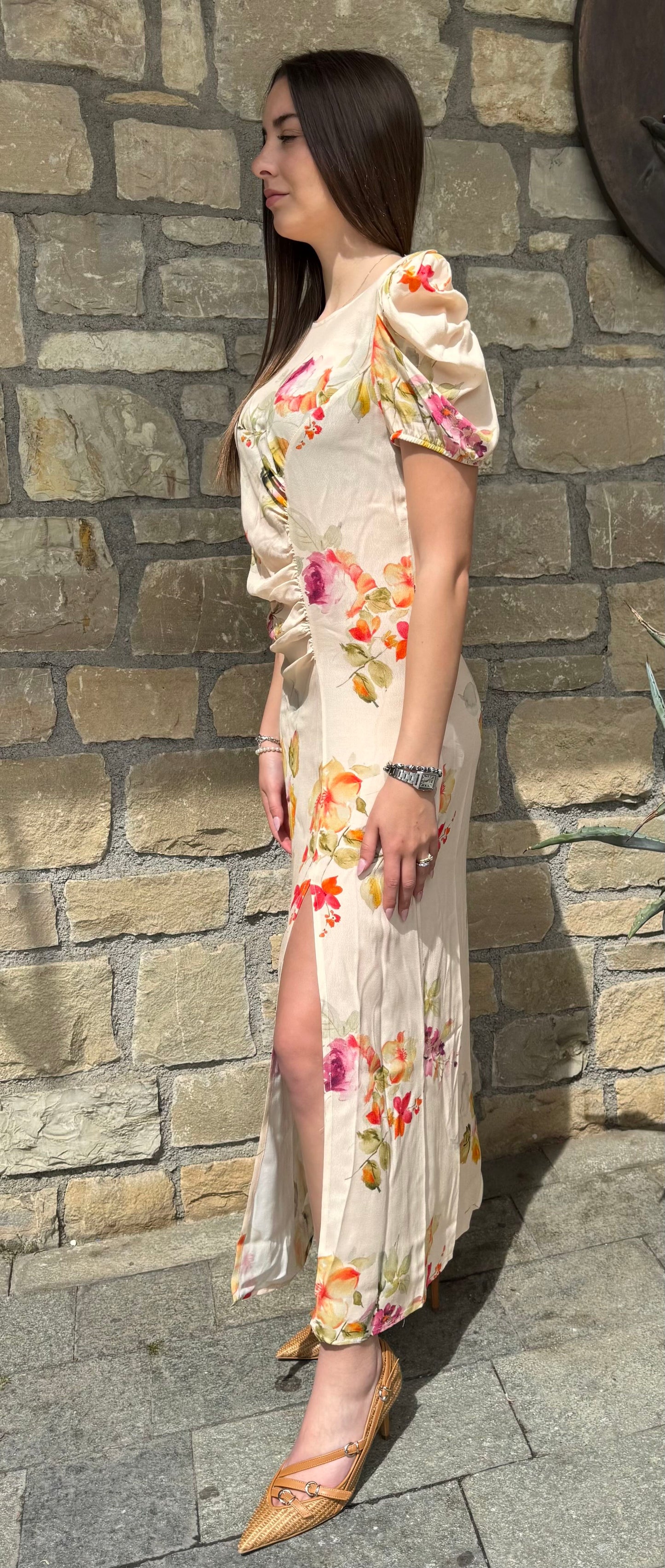 VICOLO ABITO LULÙ LUNGO BURRO MAXI FIORI MULTICOLOR 1