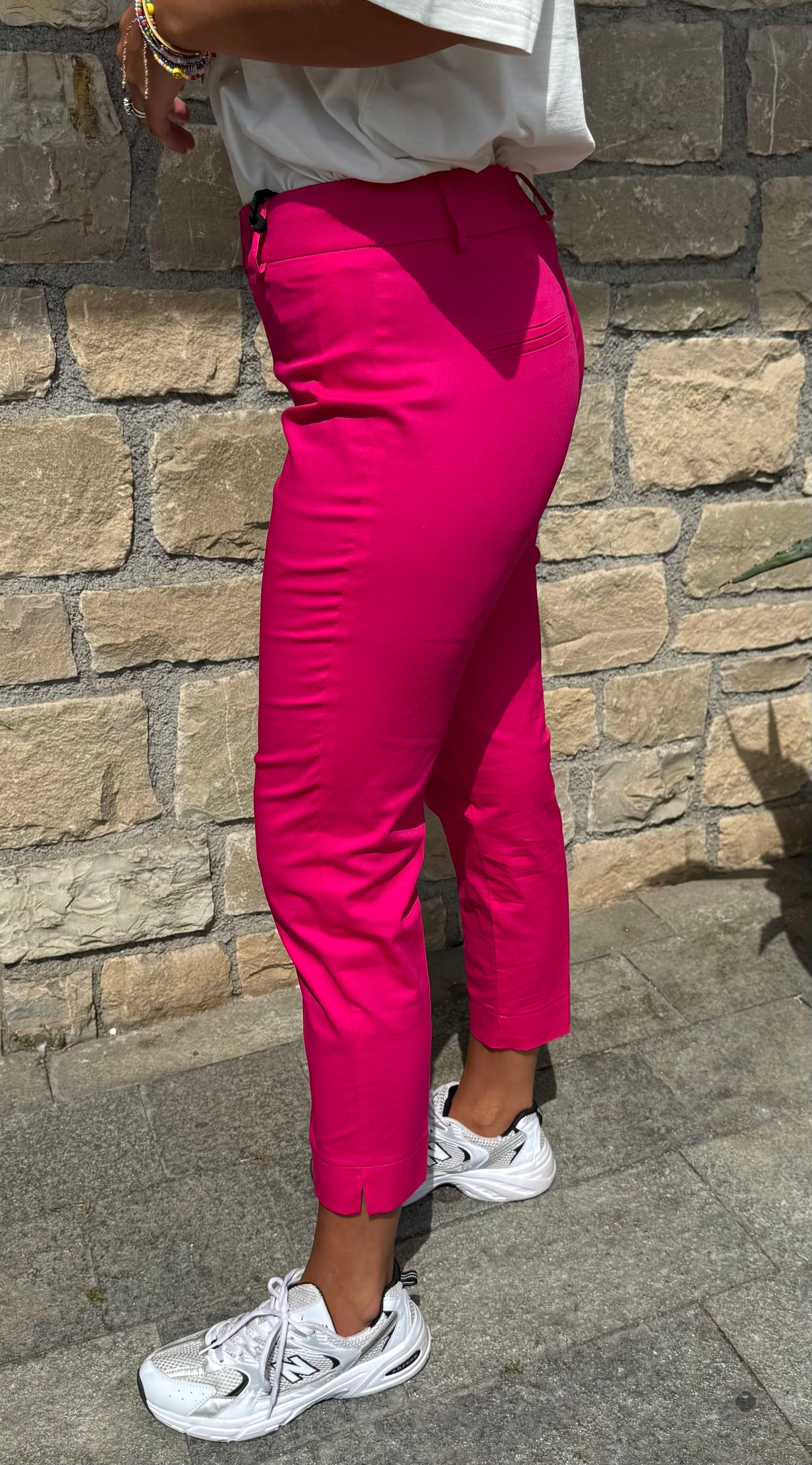 MARYLEY PANTALONE CAPRI IN COTONE FUCSIA