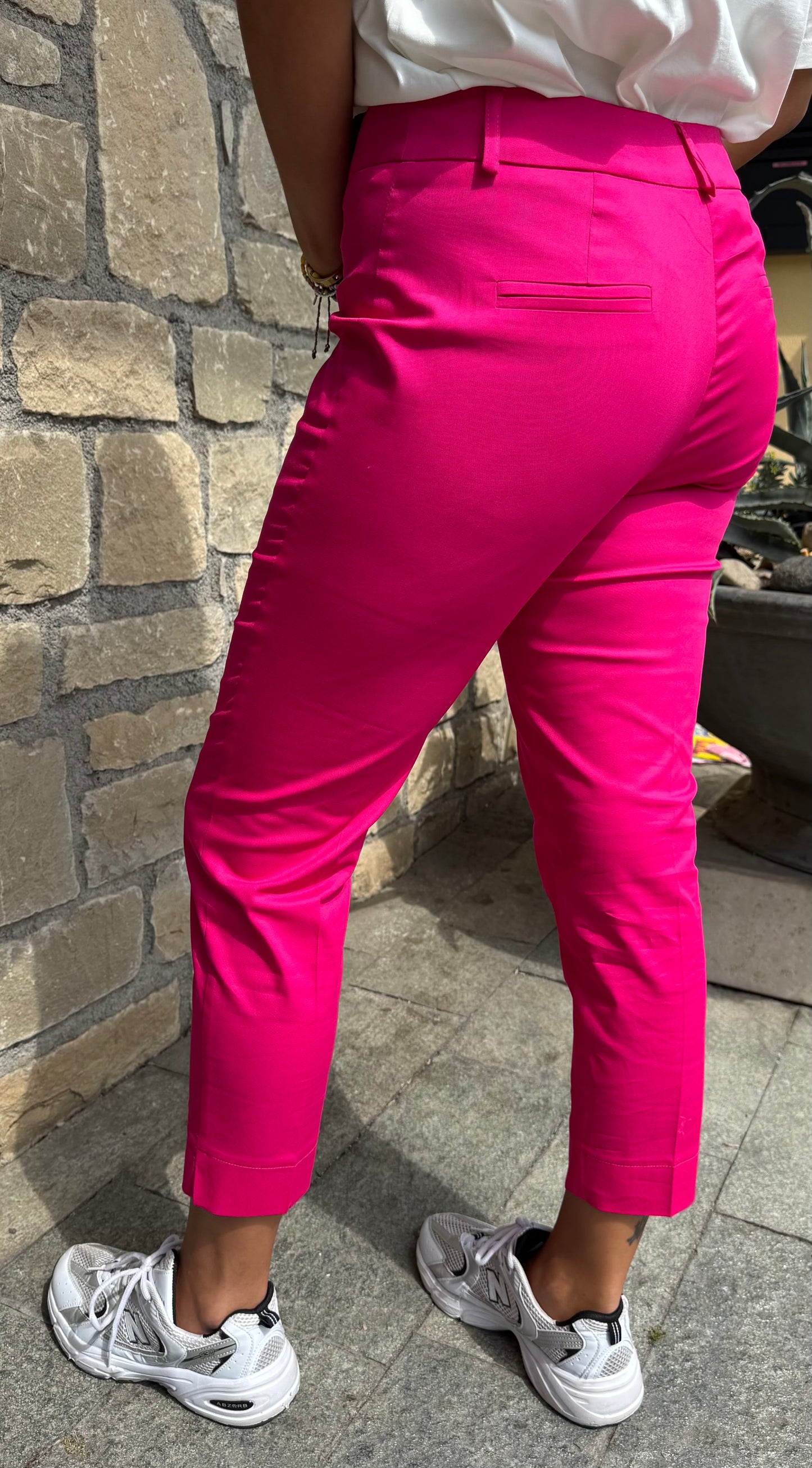 MARYLEY PANTALONE CAPRI IN COTONE FUCSIA