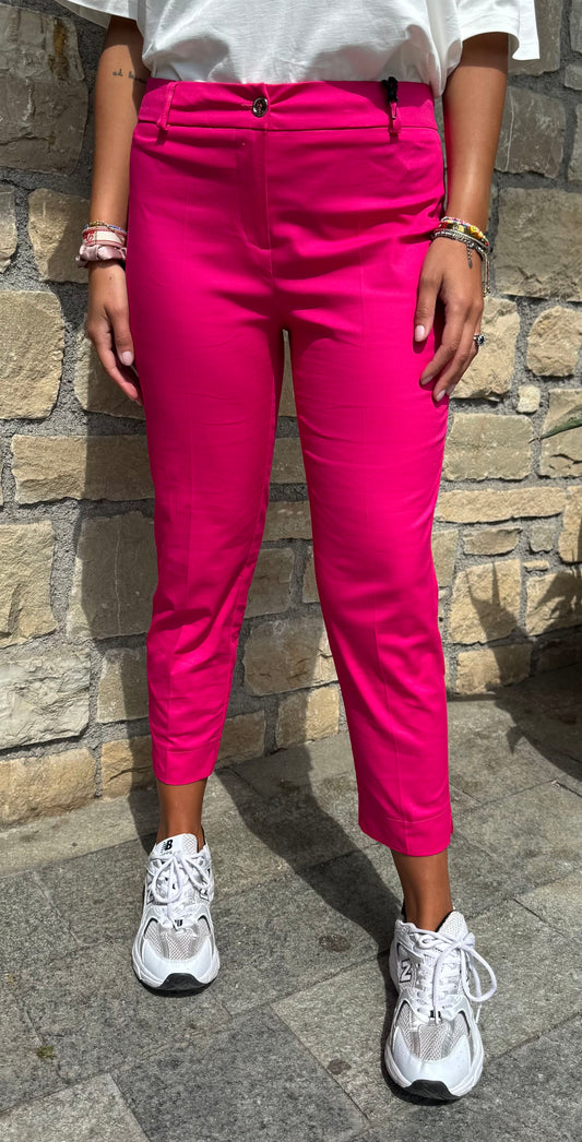 MARYLEY PANTALONE CAPRI IN COTONE FUCSIA