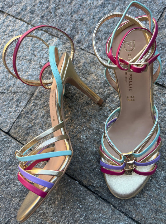 DIVINE FOLLIE SANDALO CON TACCO MULTICOLOR