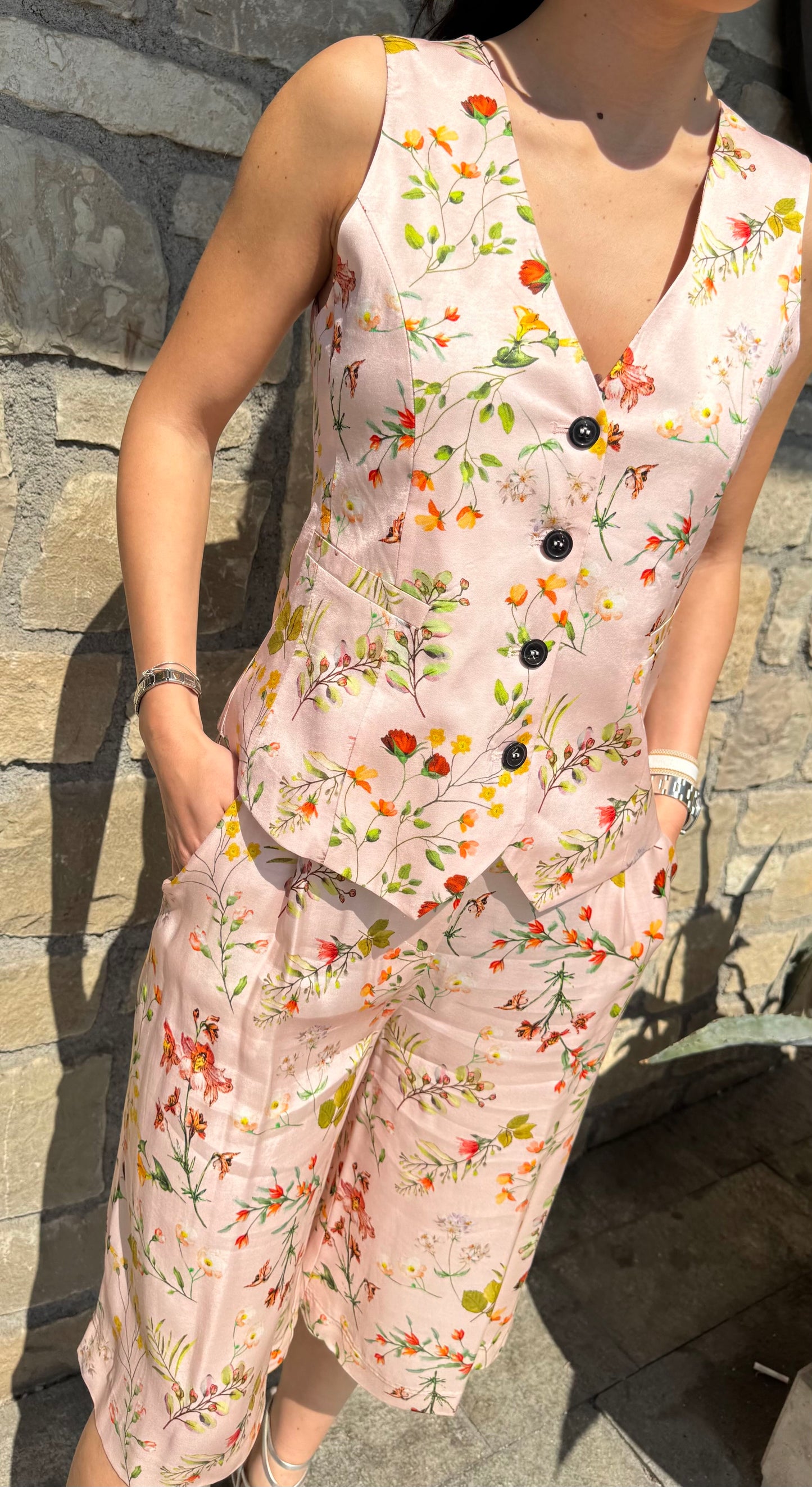 MARYLEY COMPLETO GILET BERMUDA CIPRIA FIORATO